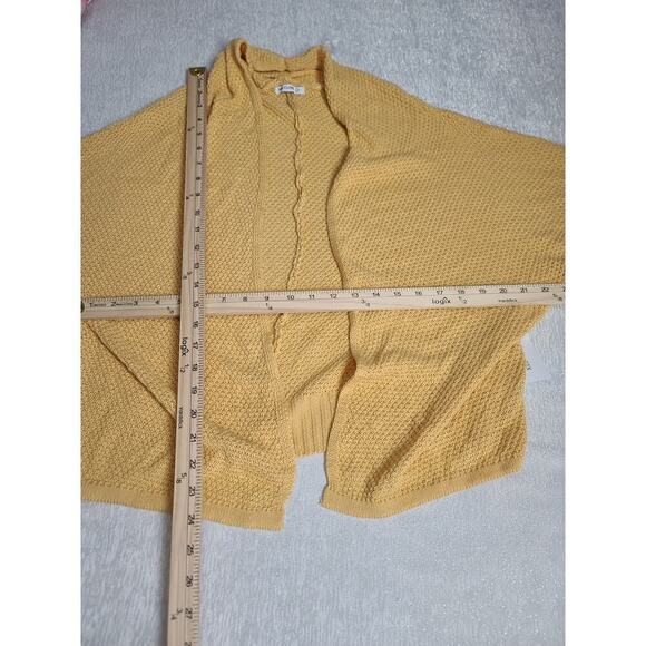 Velvet by Graham & Spencer marigold yellow cardigan size Small loose knit Office - Picture 9 of 9